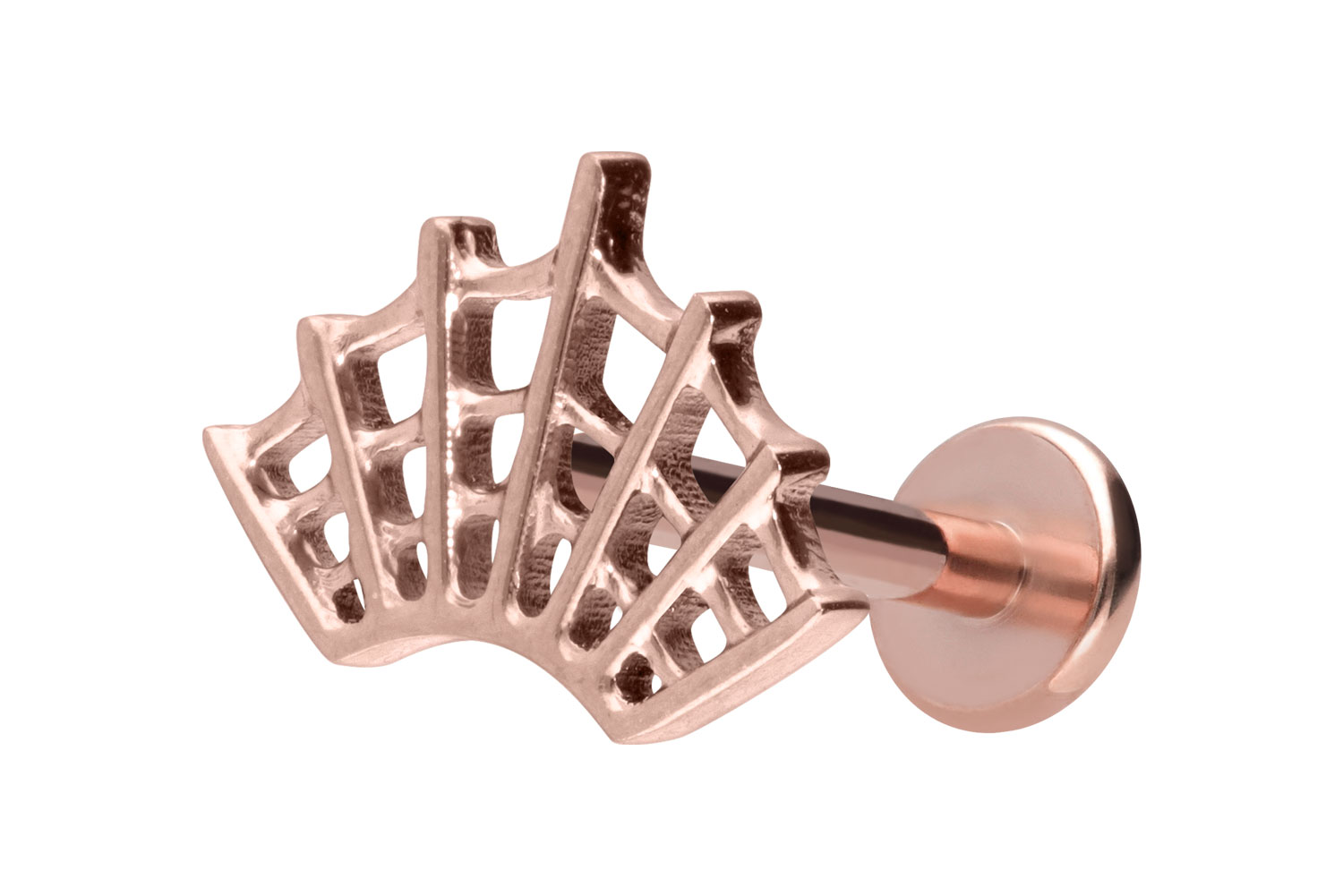 Titan Labret Piercing mit Innengewinde SPINNENNETZ